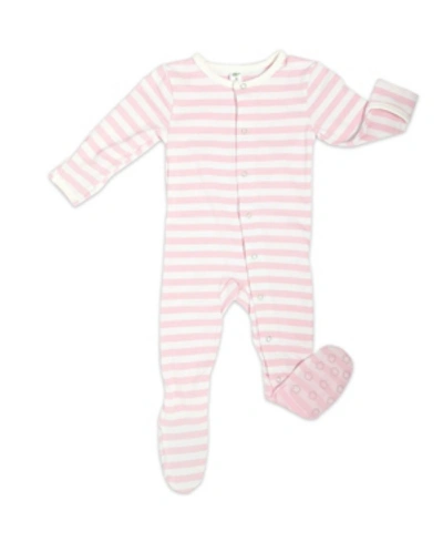 Earth Baby Outfitters Baby Girls Organic Viscose From Bamboo Footie In Pink