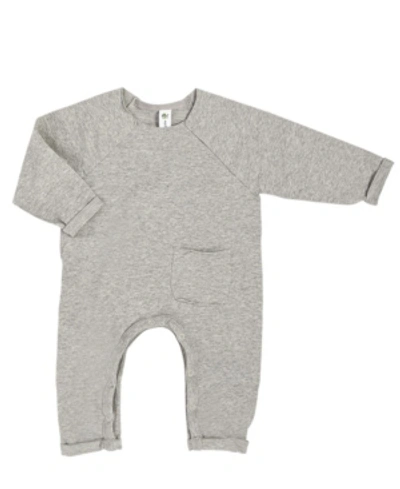 Earth Baby Outfitters Baby Boys And Girls Organic Cotton Raw Edge Footless Coverall In Gray