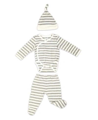 Earth Baby Outfitters Kids' Baby Boys Viscose From Bamboo 3 Piece Newborn Set In Gray