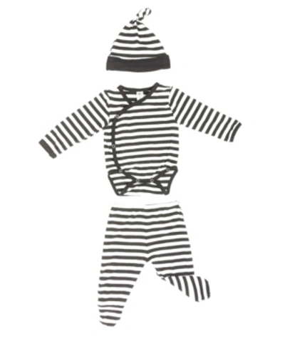Earth Baby Outfitters Kids' Baby Boys Viscose From Bamboo 3 Piece Newborn Set In Black
