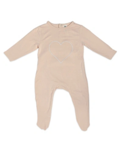 Earth Baby Outfitters Kids' Baby Girls Rayon From Bamboo Heart Long Sleeve Back Flap In Pink