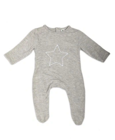 Earth Baby Outfitters Kids' Baby Boys Rayon From Bamboo Star Long Sleeve Back Flap In Gray