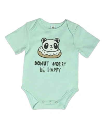 Earth Baby Outfitters Baby Boys Organic Cotton Don't Worry Be Happy Short Sleeve Onesie In Blue