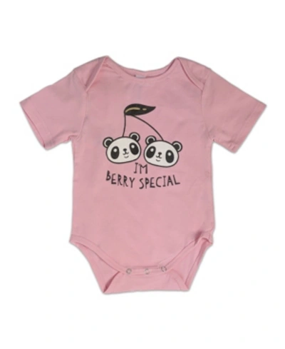 Earth Baby Outfitters Baby Girls Berry Special Short Sleeve Onesie In Pink
