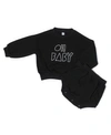 Earth Baby Outfitters Baby Girls Organic Cotton 2 Piece Baby Long Sleeve Sweater Set In Black