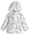 FIRST IMPRESSIONS BABY GIRLS SNOW LEOPARD FAUX FUR COAT, CREATED FOR MACY'S