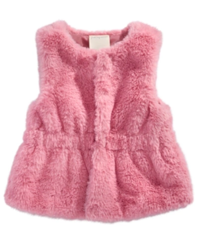 First Impressions Kids' Baby Girl Faux Fur Vest In Foxglove