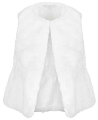 First Impressions Kids' Baby Girl Faux Fur Vest In Angel White