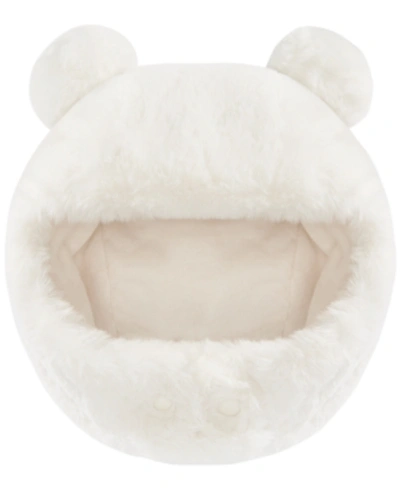 First Impressions Baby Boys And Girls Solid Faux Fur Pom Hat, Created For Macy's In Ivory Cloud