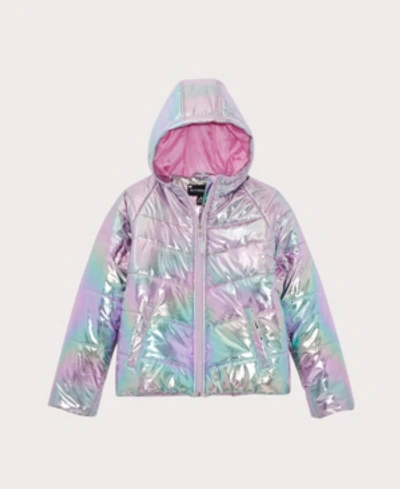 S Rothschild & Co Kids' Big Girls Rainbow Metallic Jacket