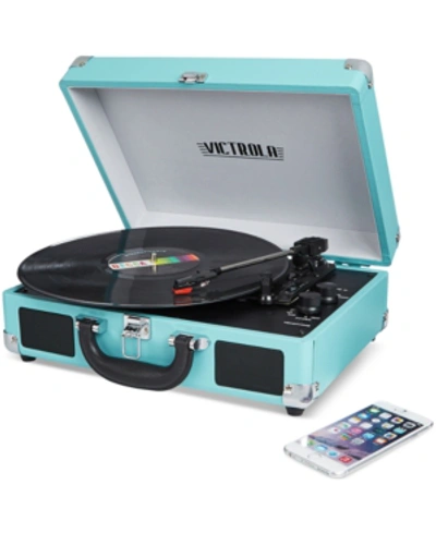 Victrola Journey Plus Bluetooth Suitcase Record Player In Turquoise