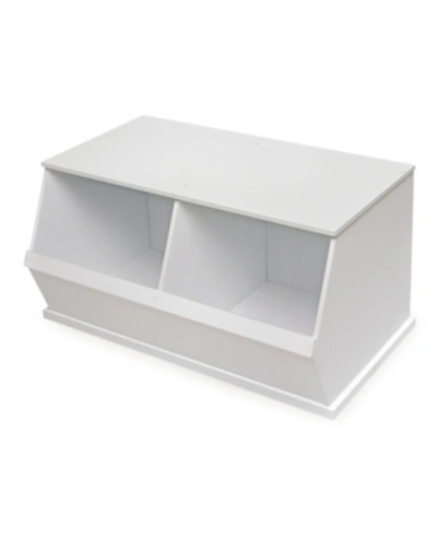 Badger Basket Two Bin Stackable Storage Cubby In White