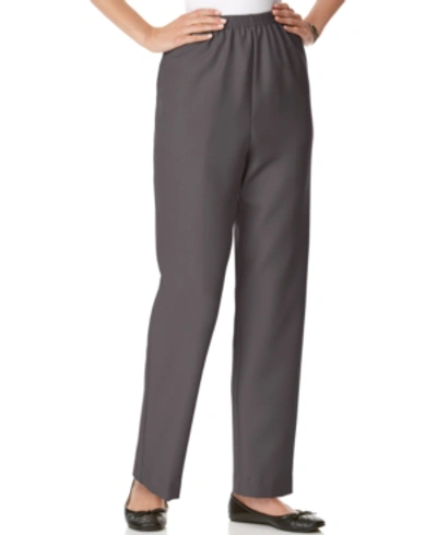 Alfred Dunner Classics Pull-on Straight-leg Pants In Petite And Petite Short In Grey