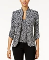 Alex Evenings Printed Jacket And Top Set, Regular & Petite Sizes In Black/white