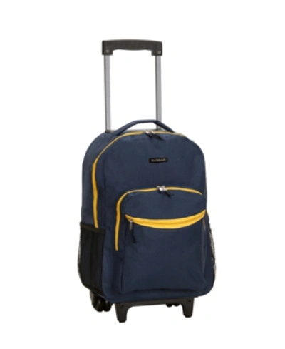 Rockland 17" Rolling Backpack In Navy