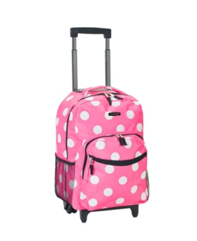 Rockland 17" Rolling Backpack In Pink 1