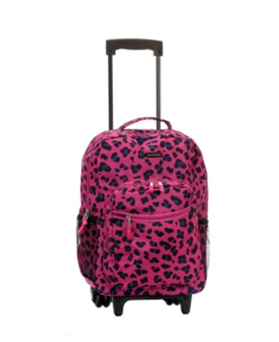 Rockland 17" Rolling Backpack In Pink