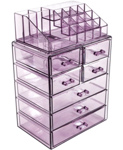 Sorbus Cosmetics Makeup Storage Case Medium Display Sets In Purple