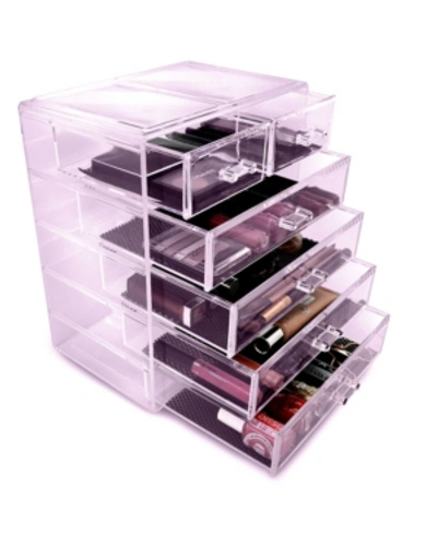 Sorbus Cosmetic Makeup And Jewelry Storage Case Display - 4 Large 2 Small Drawers In Purple