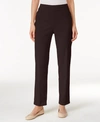 Alfred Dunner Petite Classics Tummy-control Pull-on Straight-leg Pants In Brown