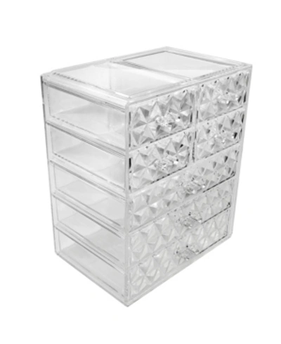 Sorbus Cosmetic Makeup And Jewelry Storage Case Display - 3 Large 4 Small Drawers In Clear