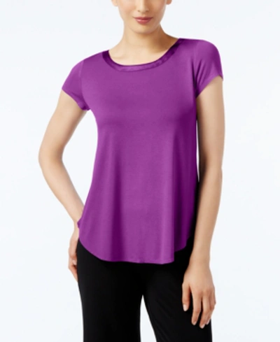 Alfani Satin-trim High-low T-shirt, In Regular & Petite, Created For Macy's In  Fuchsia