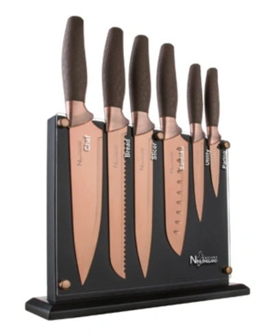 New England Cutlery 7-pc. Titanium Coated Cutlery Set In Copper
