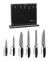 New England Cutlery 7 Piece Titanium Coated Cutlery Set In Open Misce