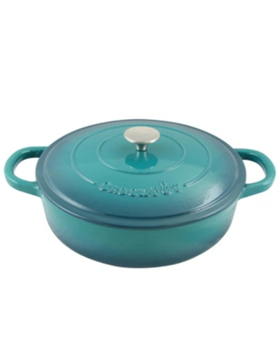 Gibson Crock Pot Artisan Enameled 5 Quart Round Braiser Pan With Self Basting Lid In Blue