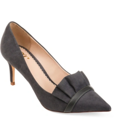 Journee Collection Women's Marek Ruffle Detail Dress Pumps In Grey