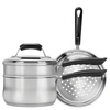 Range Kleen 3qt Stainless Steel Covered Double Boiler And Steamer Set In Stainless Steel
