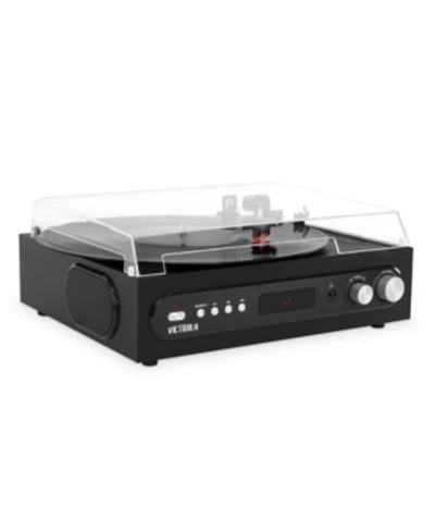 Victrola All-in-1 Bluetooth Record Player With Built In Speakers And 3-speed Turntable In Brown