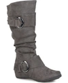Journee Collection Jester Extra Wide Calf Side Buckle Tall Boot In Grey