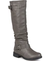 Journee Collection Women's Stormy Wide Calf Knee High Riding Boots In Grey