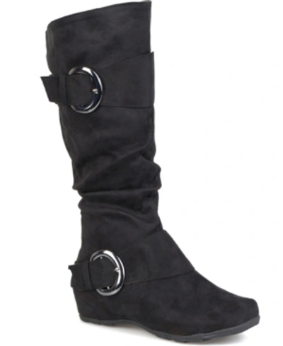 Journee Collection Paris Womens Extra Wide Calf Zip Up Mid-calf Boots In Black