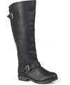 Journee Collection Womens Spokane Studded Riding Boots In Black