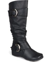 Journee Collection Paris Womens Extra Wide Calf Zip Up Mid-calf Boots In Black