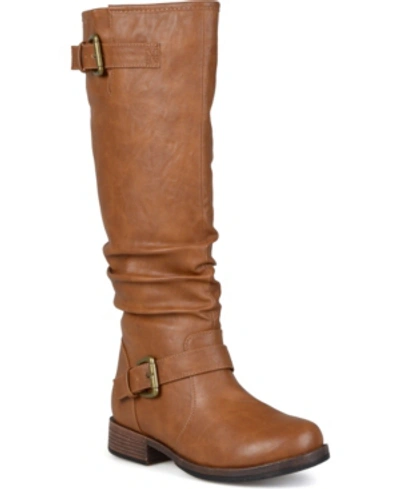 Journee Collection Women's Extra Wide Calf Stormy Boot In Tan