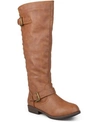 Journee Collection Women's Spokane Extra Wide Calf Knee High Riding Boots In Chestnut