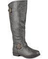 Journee Collection Women's Spokane Extra Wide Calf Knee High Riding Boots In Dark Grey