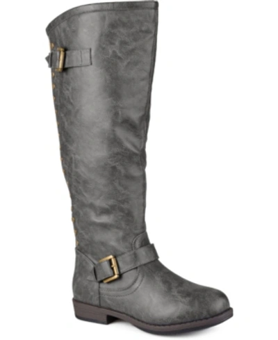 JOURNEE COLLECTION WOMEN'S SPOKANE EXTRA WIDE CALF KNEE HIGH RIDING BOOTS