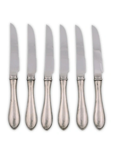 Vagabond House Pewter Wales Steak Knife - Set Of 6 Knives In Silver