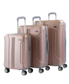 American Green Travel Denali S. 3-pc. Anti-theft Hardside Luggage Set In Rose Gold