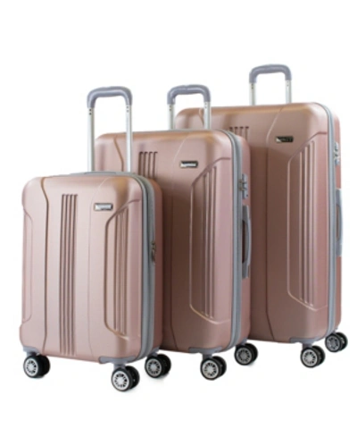 American Green Travel Denali S. 3-pc. Anti-theft Hardside Luggage Set In Rose Gold
