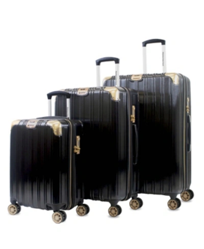 American Green Travel Melrose S Anti-theft Hardside Spinner Luggage, Set Of 3 In Black