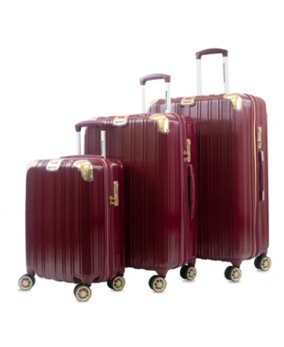 American Green Travel Melrose S Anti-theft Hardside Spinner Luggage, Set Of 3 In Burgundy