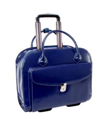 Mcklein L Series Granville Wheeled Laptop Briefcase Collection In Navy