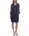 R & M RICHARDS PETITE JACQUARD DRESS & JACKET