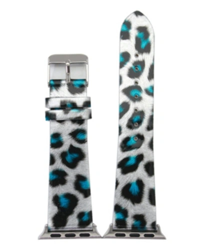 Nimitec Glossy Leopard Apple Watch Band In Silver-tone