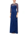 ALEX EVENINGS PETITE DRAPED SWEETHEART GOWN